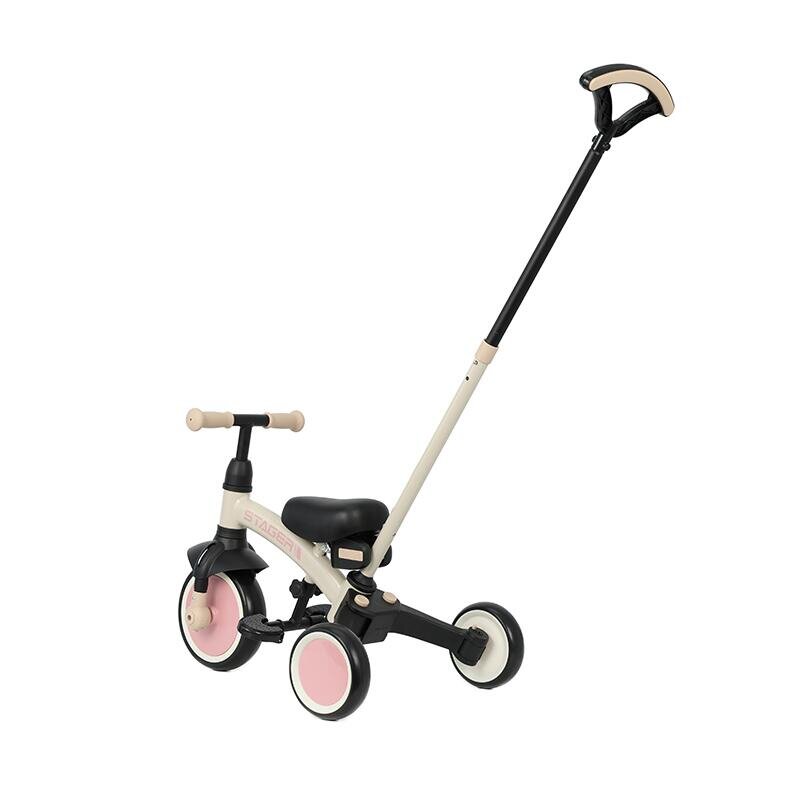 QPlay Tricicleta pentru copii Stager Roz evolutiva pliabila scaun reglabil roti Eva suport pentru picioare maner parental reglabil