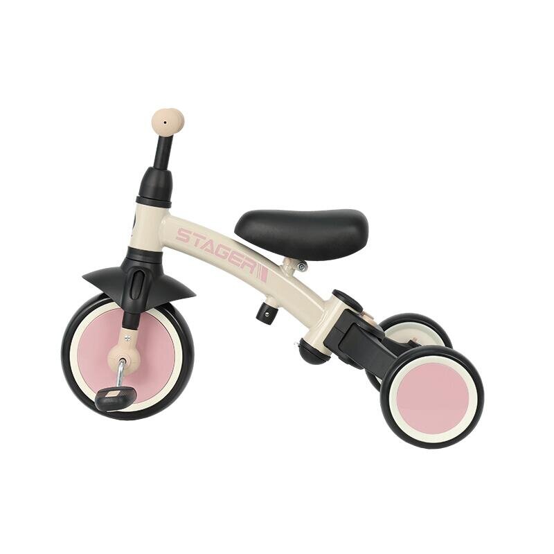 QPlay Tricicleta pentru copii Stager Roz evolutiva pliabila scaun reglabil roti Eva suport pentru picioare maner parental reglabil