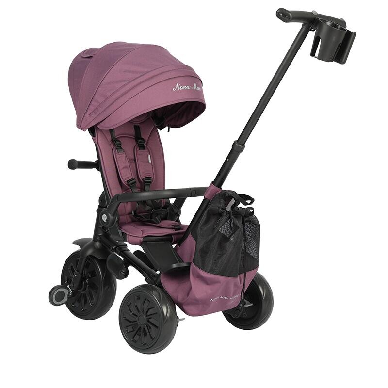 QPlay Tricicleta ultrapliabila Nova Max Violet maner telescopic spatar rotativ si reglabil cadru din aluminiu roti Eva accesorii incluse