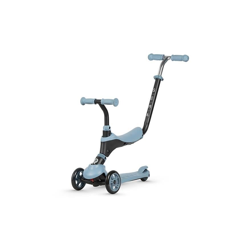 QPlay Trotineta 3in1 Sema Albastru cu scaun maner telescopic si ajustabil suport pentru picioare detasabil greutate suportata 50 kg