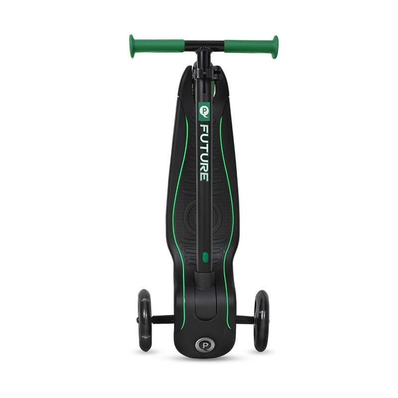 QPlay Trotineta Future verde 3 roti cu lumini LED pliabila ghidon reglabil platforma antialunecare greutate suportata 50 kg