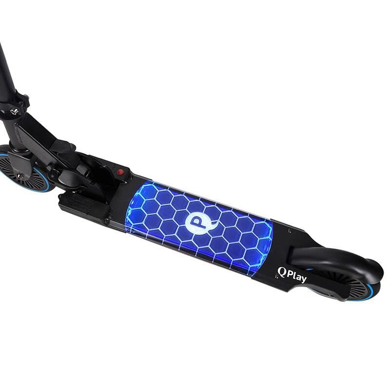 QPlay Trotineta Honeycomb Albastru cu lumini LED pliabila ghidon reglabil greutate suportata 50 kg varsta 5 ani+
