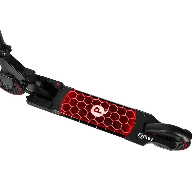 QPlay Trotineta Honeycomb Rosu cu lumini LED pliabila ghidon reglabil greutate suportata 50 kg varsta 5 ani+