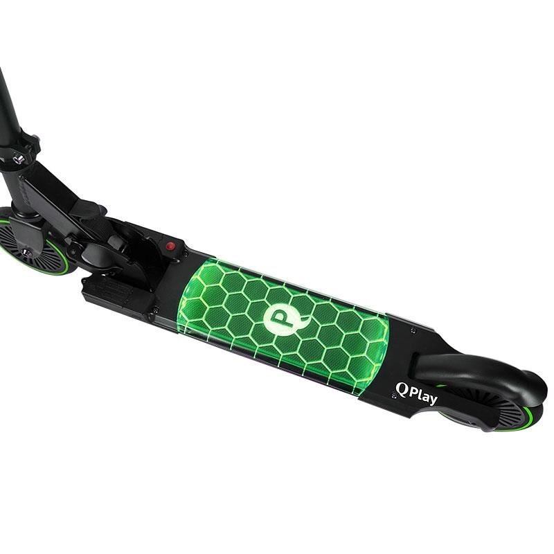QPlay Trotineta Honeycomb Verde cu lumini LED pliabila ghidon reglabil greutate suportata 50 kg varsta 5 ani+