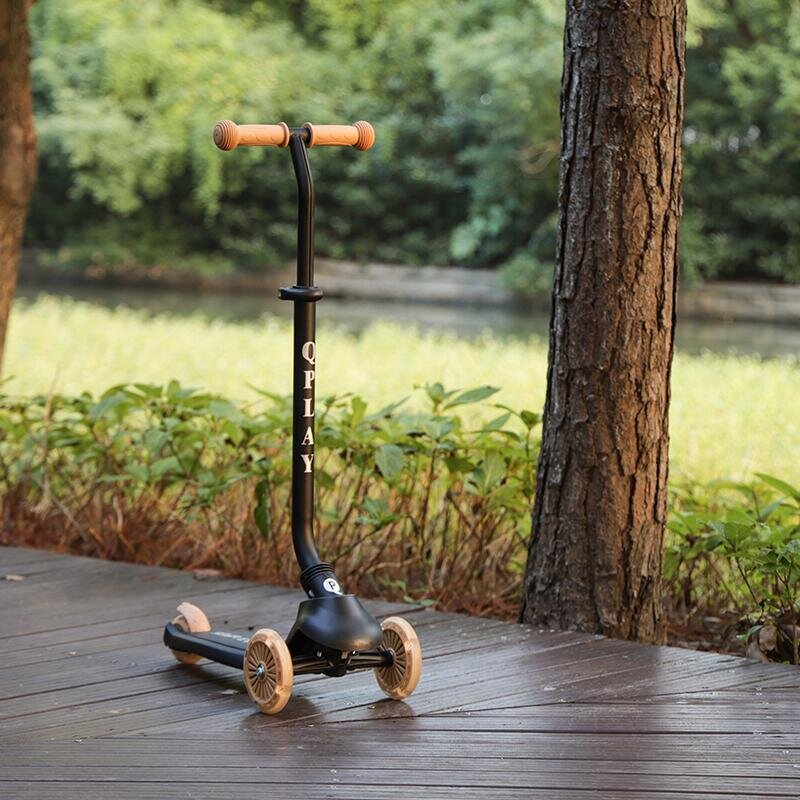 QPlay Trotineta pentru copii Sema EVO Bej 6 in 1 multifunctionala cu scaunel maner telescopic parental inaltime ajustabila cadru din aluminiu greutate admisa 50 kg