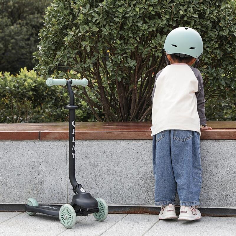 QPlay Trotineta pentru copii Sema EVO Verde 6 in 1 multifunctionala cu scaunel maner telescopic parental inaltime ajustabila cadru din aluminiu greutate admisa 50 kg