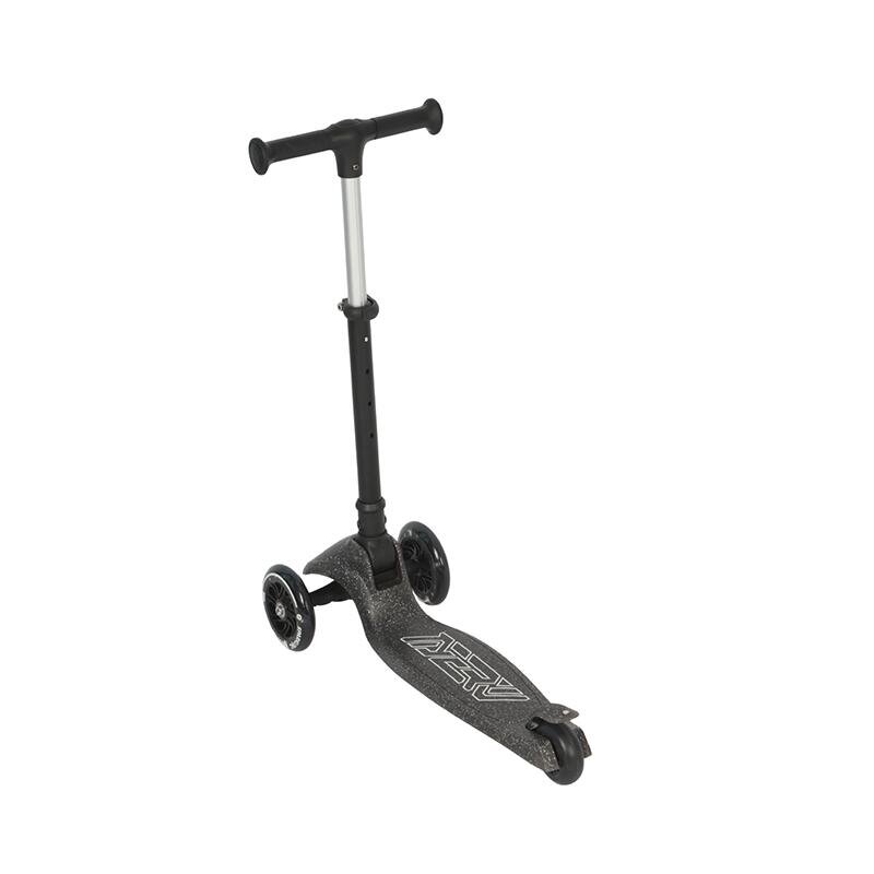 QPlay Trotineta pliabila pentru copii Sparkling Negru roti luminoase cu led platforma antiderapanta ghidon cu inaltime reglabila greutate admisa 50 kg