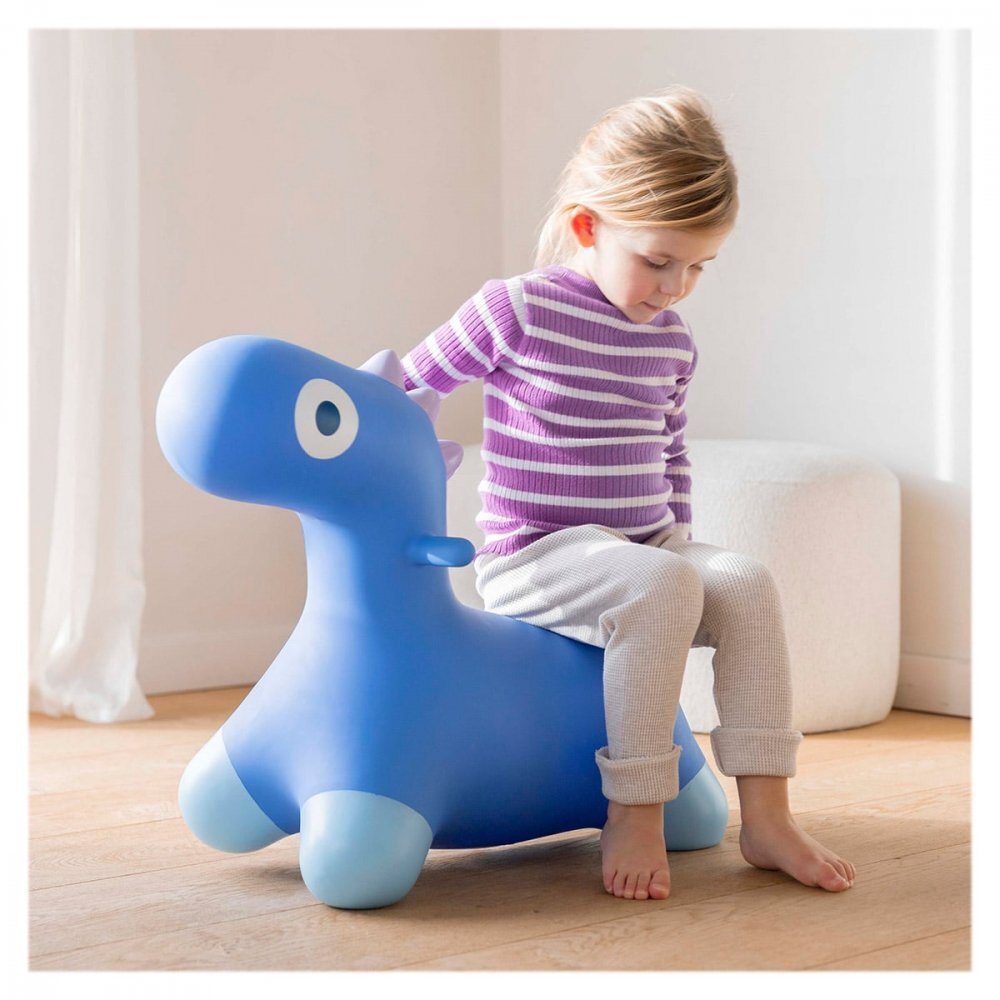 Quut Toys Dinozaur gonflabil saltaret Hoppi Dino albastru