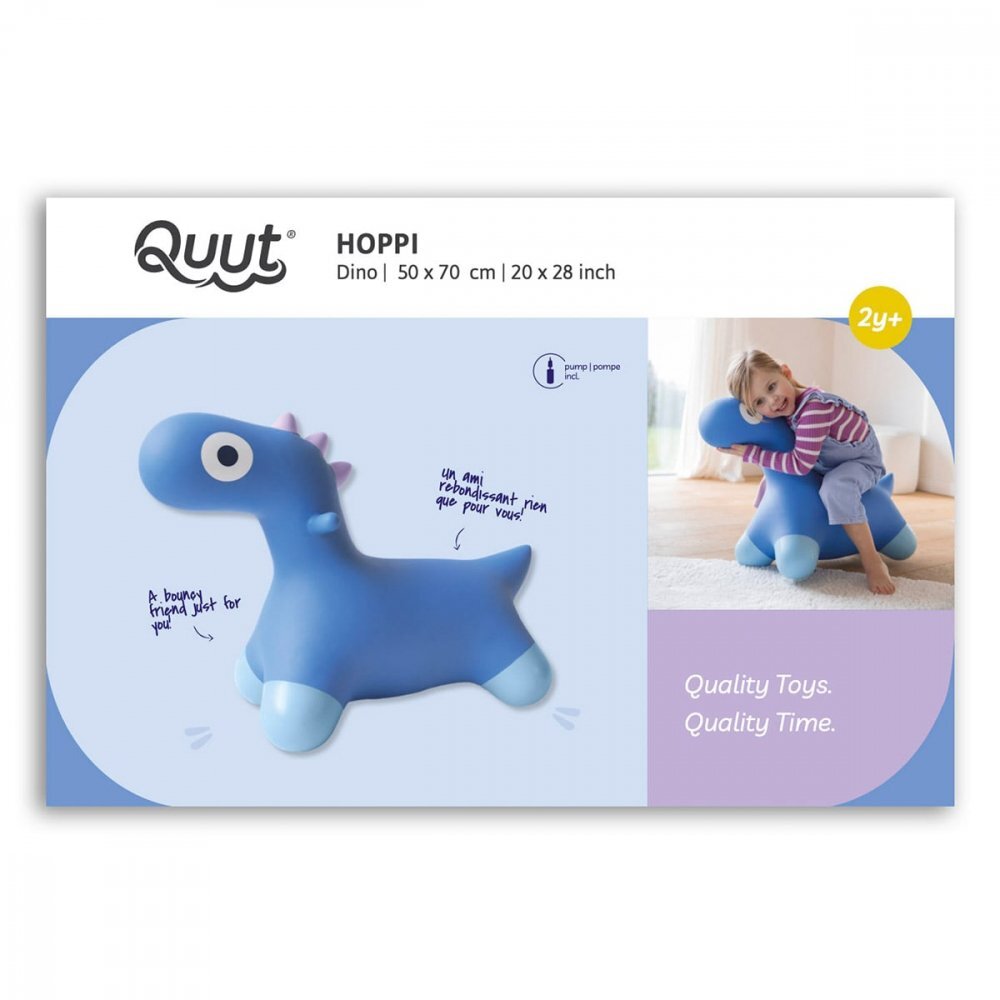 Quut Toys Dinozaur gonflabil saltaret Hoppi Dino albastru