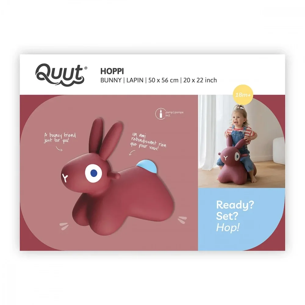 Quut Toys Iepuras gonflabil saltaret Hoppi Bunny bordo