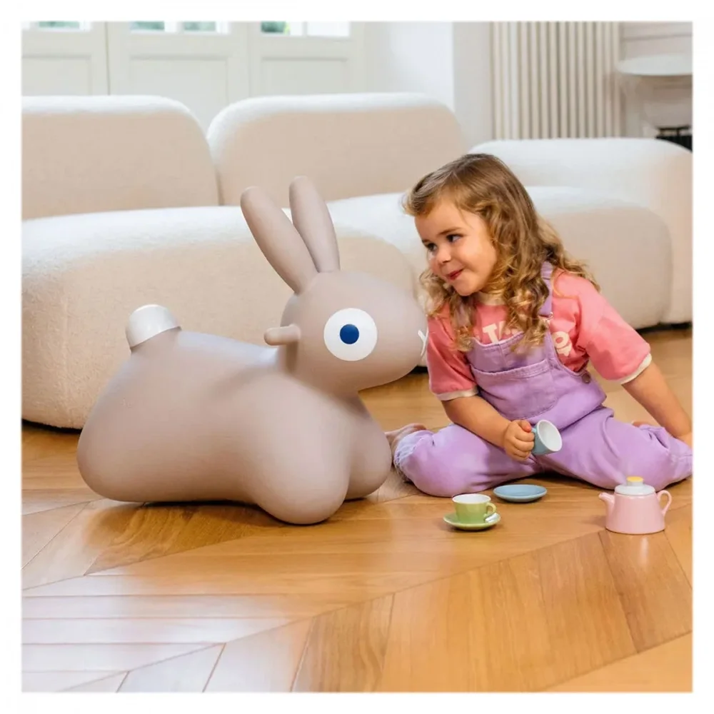 Quut Toys Iepuras gonflabil saltaret Hoppi Bunny gri