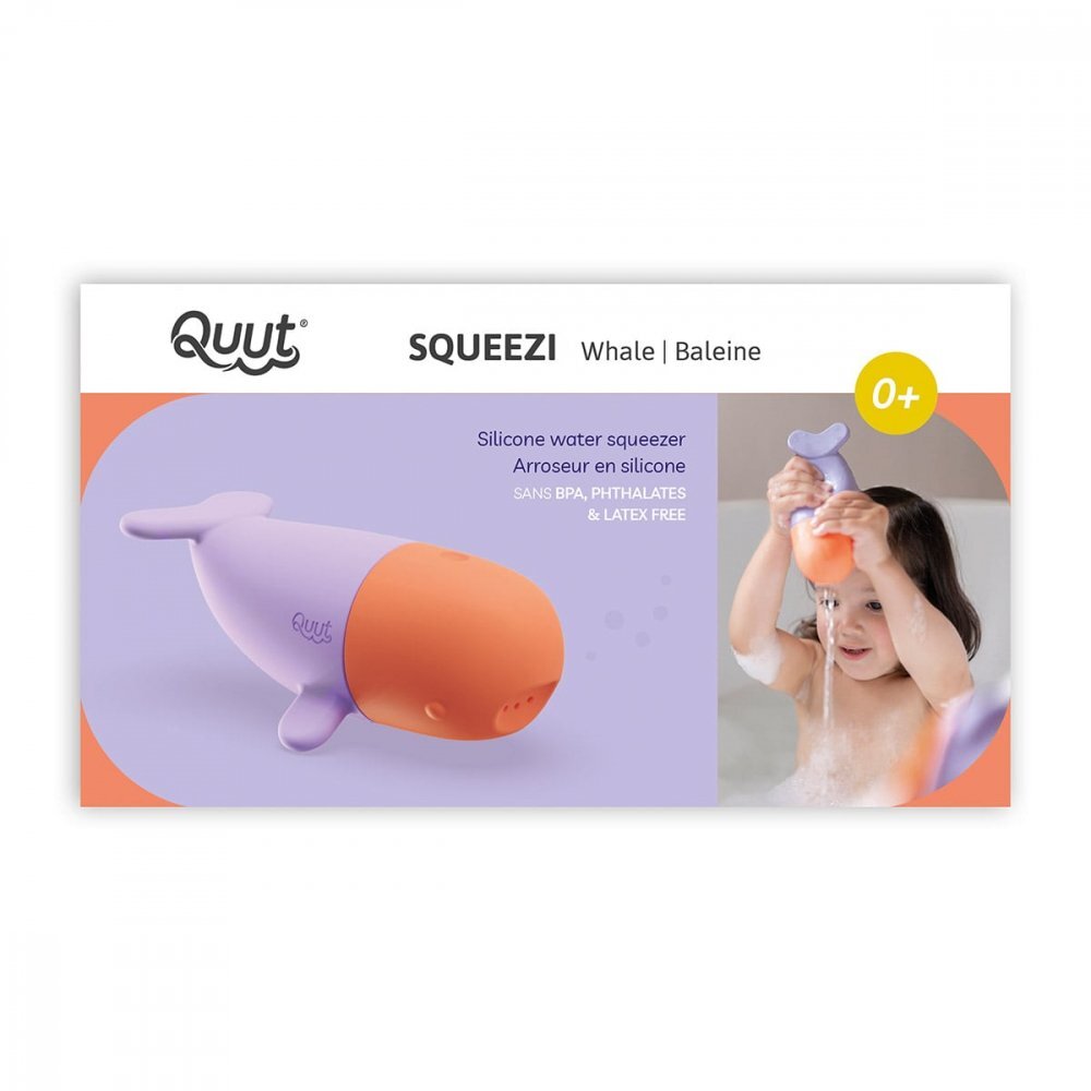 Quut Toys Jucarie stropitoare de baie din silicon Balena Squeezi