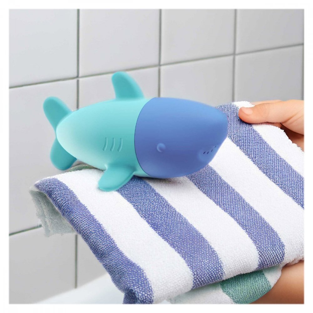 Quut Toys Jucarie stropitoare de baie din silicon Rechinul Squeezi