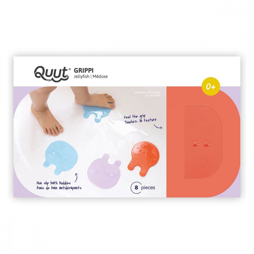 Quut Toys Meduze antiderapante pentru baie Grippi 8 piese