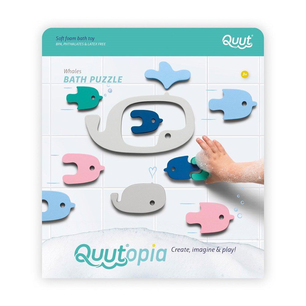 Quut Toys Puzzle de baie Balene si pestisori 11 piese