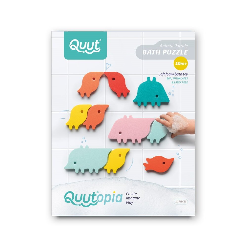 Quut Toys Puzzle de baie pentru copii set 10 piese Parada animalelor
