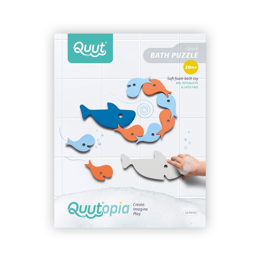 Quut Toys Puzzle de baie Rechinii infometati 10 piese