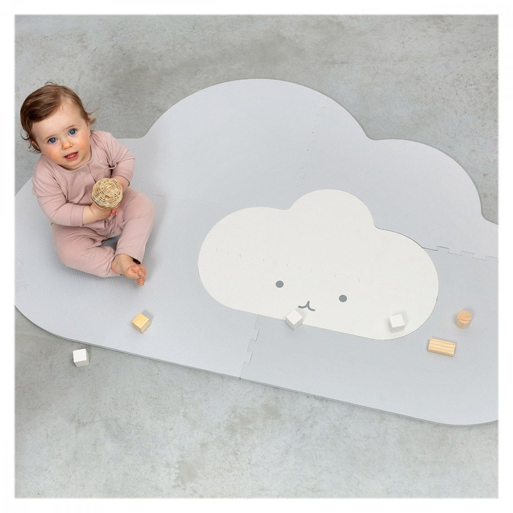 Quut Toys Saltea de joaca pentru copii din spuma norisorul gri 145 cm