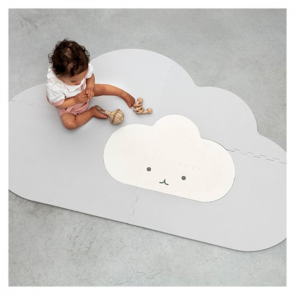 Quut Toys Saltea de joaca pentru copii din spuma norisorul gri 145 cm