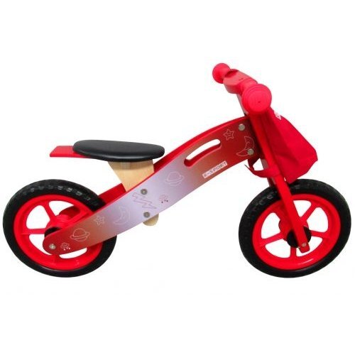 R-Sport Bicicleta copii fara pedale din lemn cu roti din spuma EVA R10 Rosu cu roti din spuma eva varsta 2-5 ani scaun reglabil geanta pentru obiecte mici sarcina maxima admisa 25 kg
