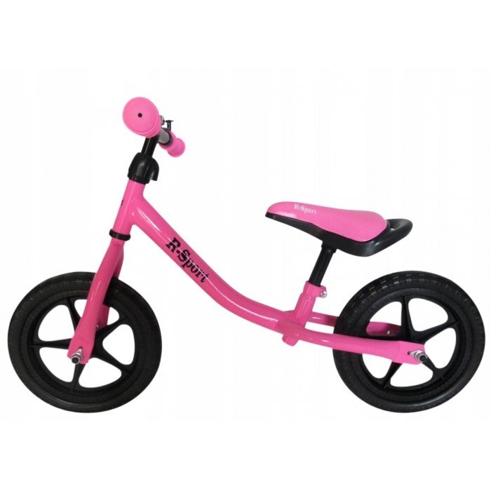 R-Sport Bicicleta copii fara pedale R1 roz varsta 2-5 ani roti din spuma EVA cadru usor din otel saua si inaltimea ghidonului sunt reglabile pana la 35 kg