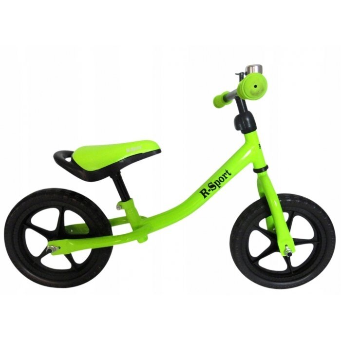 R-Sport Bicicleta copii fara pedale R1 verde varsta 2-5 ani roti din spuma EVA cadru usor din otel saua si inaltimea ghidonului sunt reglabile pana la 35 kg