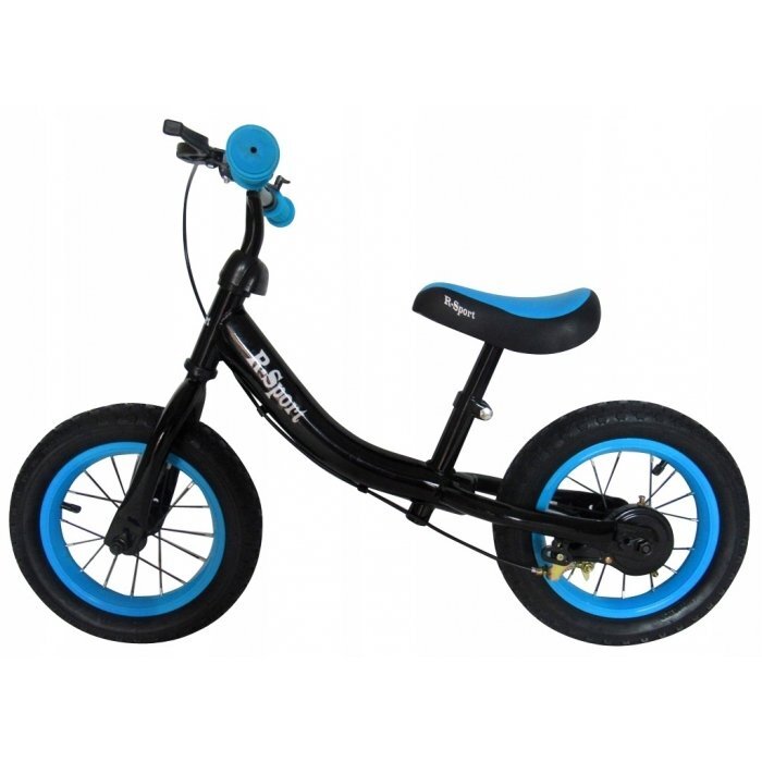R-Sport Bicicleta copii fara pedale R3 albastru-negru 11 inch scaun moale reglabil pe inaltime 37-43 cm roti gonflabile frana pe roata din fata cadru usor din otel pana la 35 kg varsta 3-5 ani