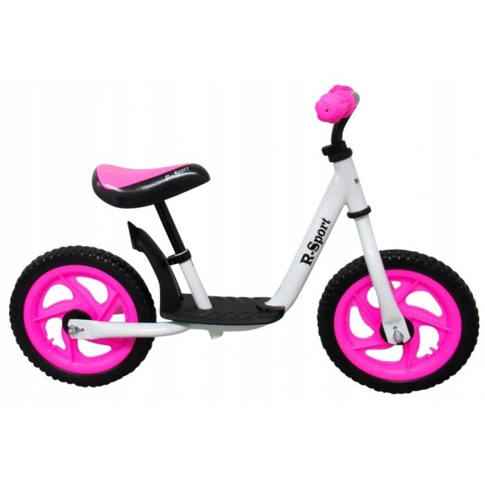 R-Sport Bicicleta copii fara pedale R5 roz cu suport pentru picioare 11 inch varsta 2-5 ani roti din spuma EVA scaun reglabil pe inaltime sarcina maxima admisa 30 kg