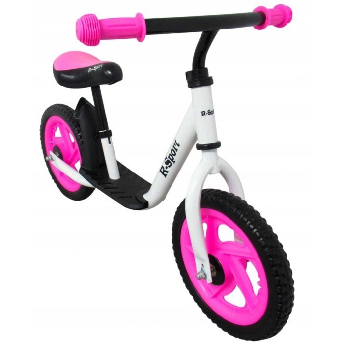 R-Sport Bicicleta copii fara pedale R5 roz cu suport pentru picioare 11 inch varsta 2-5 ani roti din spuma EVA scaun reglabil pe inaltime sarcina maxima admisa 30 kg