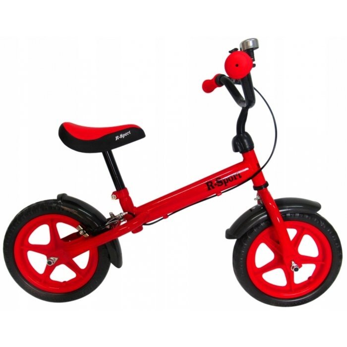 R-Sport Bicicleta copii fara pedale R9 rosu 11 inch scaun moale reglabil pe inaltime 38-45 cm roti din spuma EVA frana pe roata din fata cadru usor din otel pana la 35 kg varsta 3-6 ani