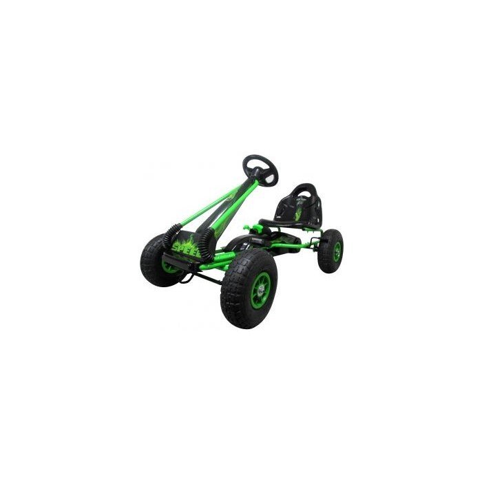 R-Sport Kart cu pedale Gokart 3-6 ani roti pneumatice din cauciuc frana de mana G3 verde