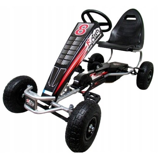 R-Sport Kart cu pedale Gokart roti gonflabile G5 4-10 ani negru