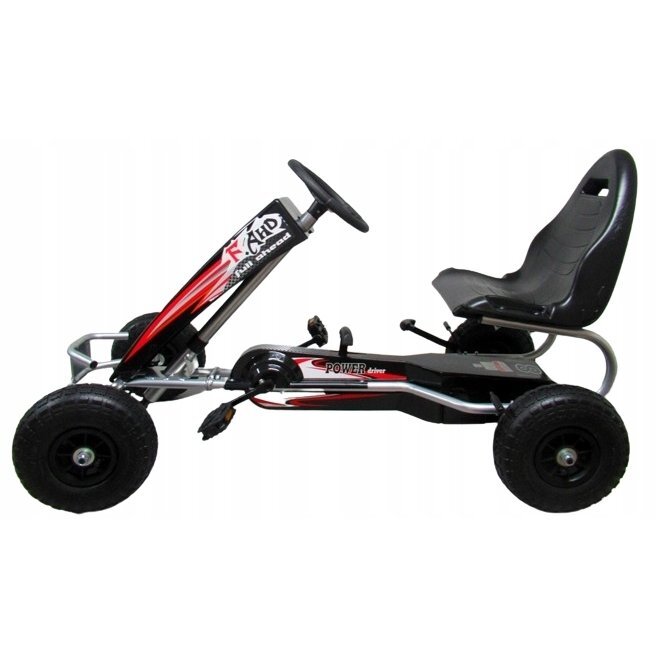 R-Sport Kart cu pedale Gokart roti gonflabile G5 4-10 ani negru