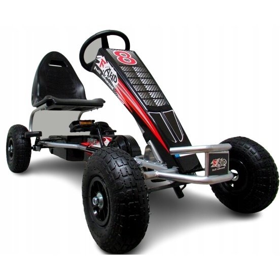 R-Sport Kart cu pedale Gokart roti gonflabile G5 4-10 ani negru