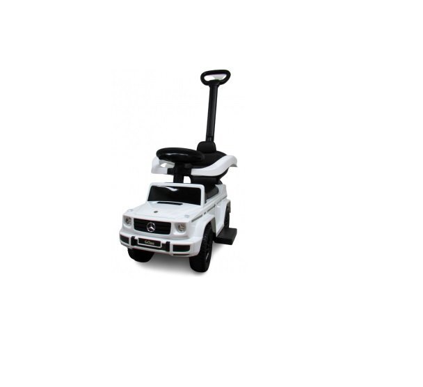 R-Sport Masinuta copii de impins Mercedes G350 AMG Alb maner parental detasabil suport pentru picioare bara de protectie melodii si claxon greutate maxima admisa 25 kg