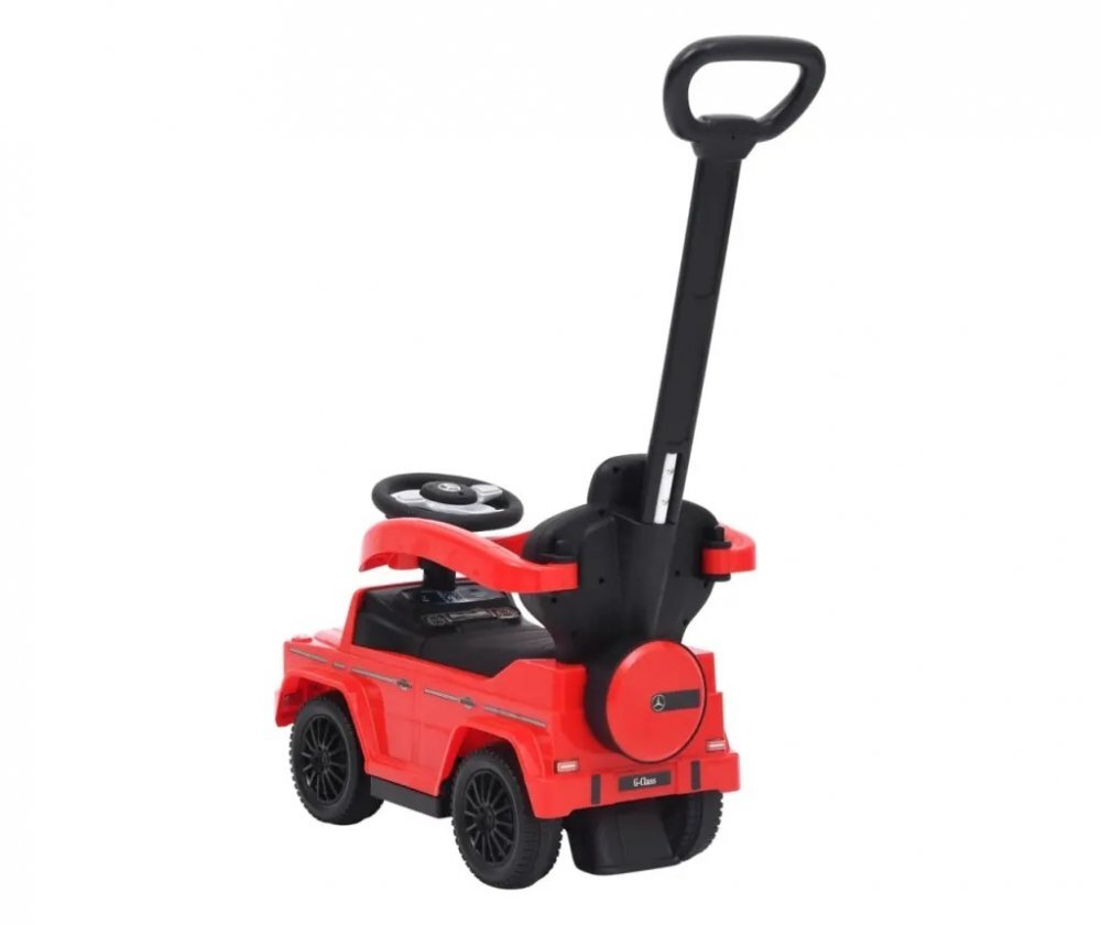 R-Sport Masinuta copii de impins Mercedes G350 AMG Rosu maner parental detasabil suport pentru picioare bara de protectie melodii si claxon greutate maxima admisa 25 kg