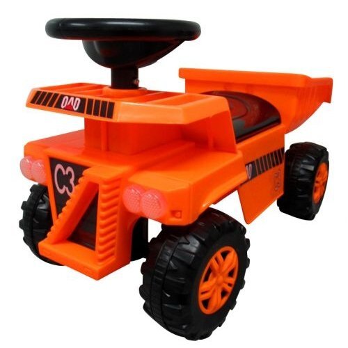 R-Sport Masinuta copii fara pedale J10 TS775 portocalie cu basculanta mobila loc de depozitare sub scaun lumini frontale stralucitoare sarcina maxima admisa 35 kg recomandata copiilor intre 1 si 3 ani