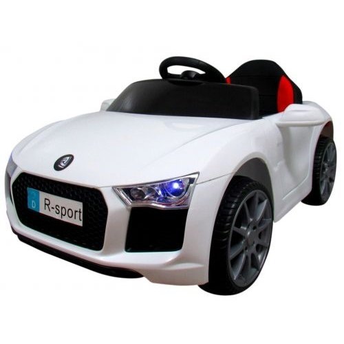 R-Sport Masinuta electrica pentru copii 60W cu telecomanda si scaun din piele Cabrio B4 628 alba