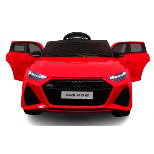 R-Sport Masinuta electrica pentru copii 70W cu telecomanda Audi RS6 rosu roti Eva si scaun piele