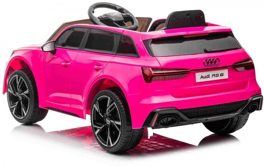 R-Sport Masinuta electrica pentru copii 70W cu telecomanda Audi RS6 roz roti Eva si scaun piele