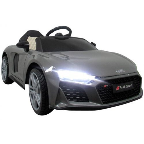 R-Sport Masinuta electrica pentru copii Audi R8 Sport Gri 70W cu telecomanda roti Eva lumini muzica si suspensii