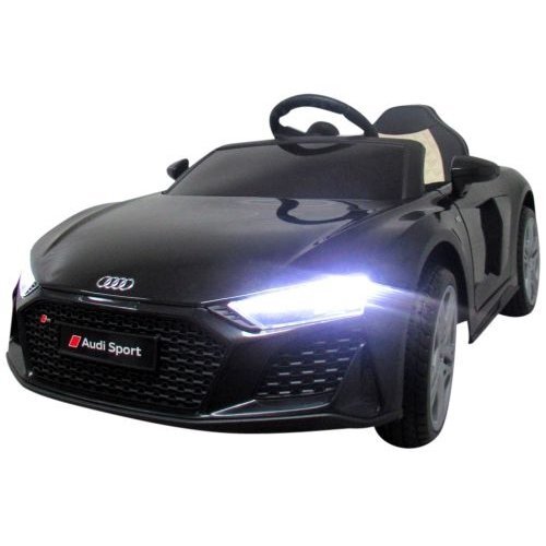 R-Sport Masinuta electrica pentru copii Audi R8 Sport Negru 70W cu telecomanda roti Eva lumini muzica si suspensii