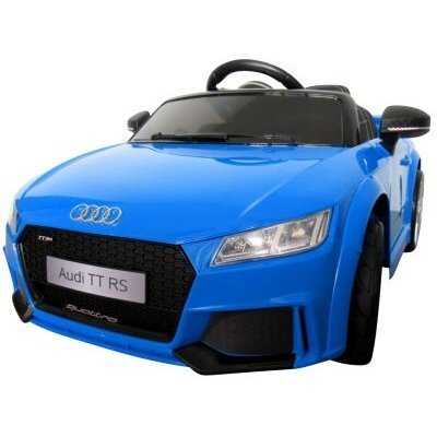R-Sport Masinuta electrica pentru copii Audi TT Albastru 70W cu scaun din piele slow start faruri si lumini led unitate audio cu display mufa Mp3 si Usb