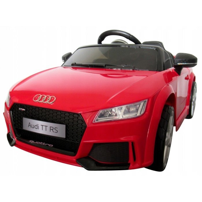 R-Sport Masinuta electrica pentru copii Audi TT Rosu 70W cu scaun din piele slow start faruri si lumini led unitate audio cu display mufa Mp3 si Usb