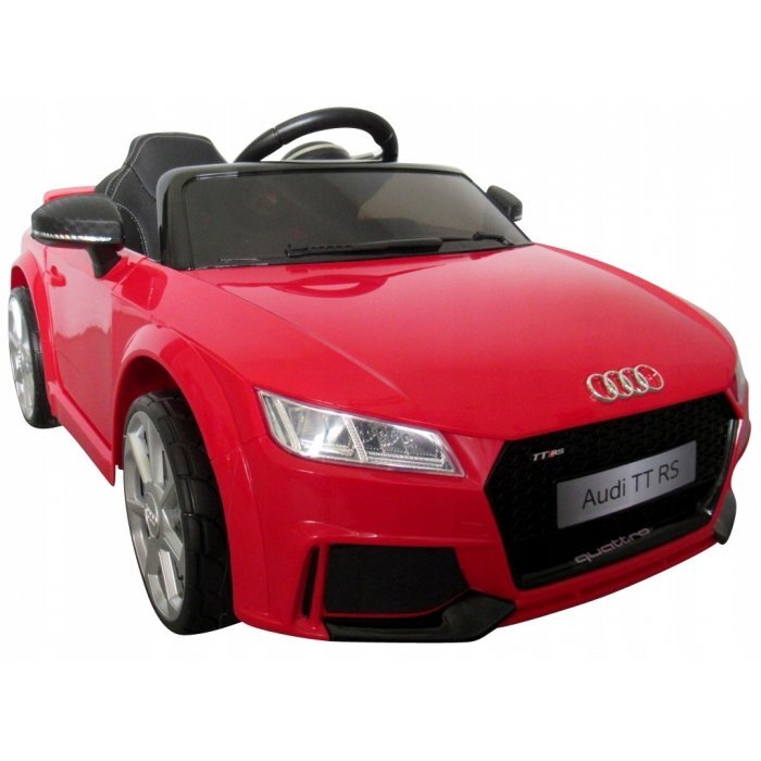 R-Sport Masinuta electrica pentru copii Audi TT Rosu 70W cu scaun din piele slow start faruri si lumini led unitate audio cu display mufa Mp3 si Usb
