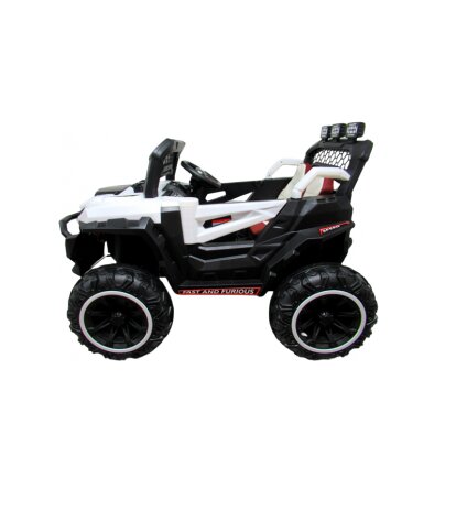 R-Sport Masinuta electrica pentru copii Buggy X9 4x4 Alb 90W cu telecomanda 12V roti gonflabile amortizoare scaun piele ecologica functie de balansare