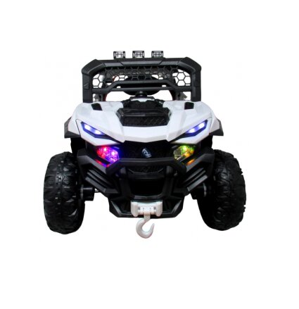 R-Sport Masinuta electrica pentru copii Buggy X9 4x4 Alb 90W cu telecomanda 12V roti gonflabile amortizoare scaun piele ecologica functie de balansare