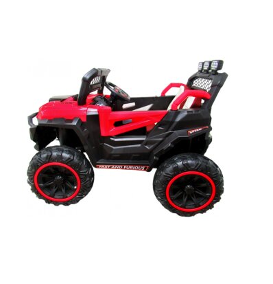 R-Sport Masinuta electrica pentru copii Buggy X9 4x4 Rosu 90W cu telecomanda 12V roti gonflabile amortizoare scaun piele ecologica functie de balansare
