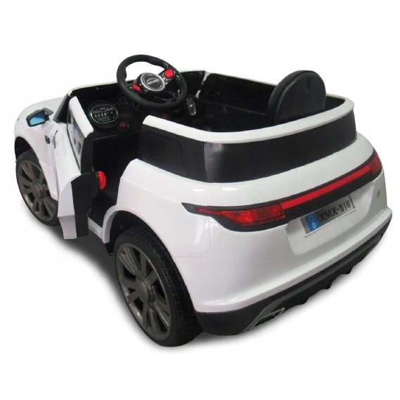 R-Sport Masinuta electrica pentru copii Cabrio F4 Alb 60W cu telecomanda si roti Eva slow start faruri si lumini Led unitate audio cu display si Mp3