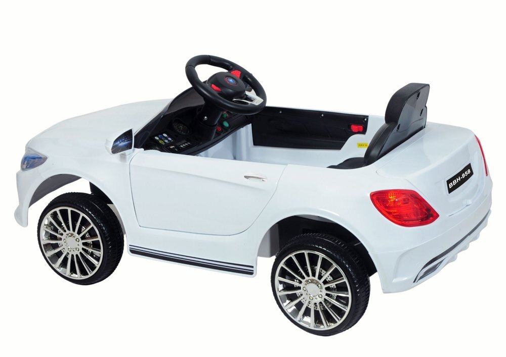 R-Sport Masinuta electrica pentru copii Cabrio M4 BBH-958 Alb 50W cu telecomanda 12V pornire lenta usi si portbagaj cu deschidere panou muzica lumini sarcina maxima 30 kg